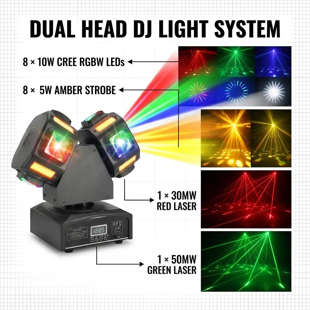 Professional Dual Head RGBW DJ Stage Light