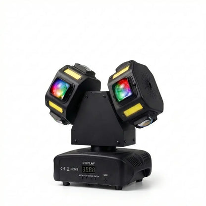 120W Dual Head Moving Head DJ Light – RGBW Beam, Strobe & Laser 3-in-1 Party Stage Lighting
