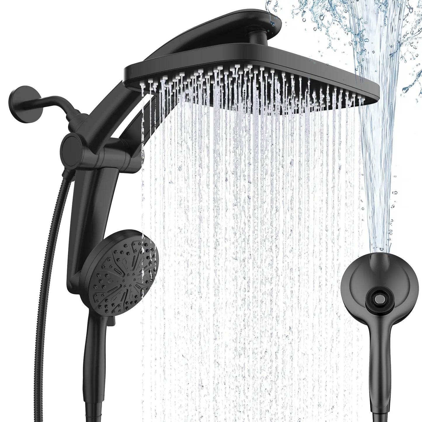 🔥 High Pressure Dual Rain Shower Head Combo – 3-Mode Handheld & Rainfall System | No Drill Installation | Luxury Bathroom Upgrade