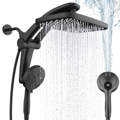 🔥 High Pressure Dual Rain Shower Head Combo – 3-Mode Handheld & Rainfall System | No Drill Installation | Luxury Bathroom Upgrade