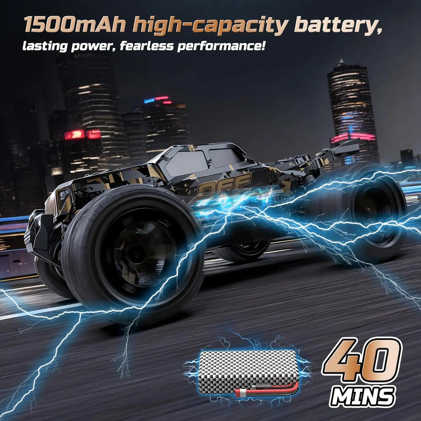 DEERC 9309E 4WD RC Monster Truck – 40KM/H High-Speed Off-Road Car with 2 Batteries & Waterproof Design