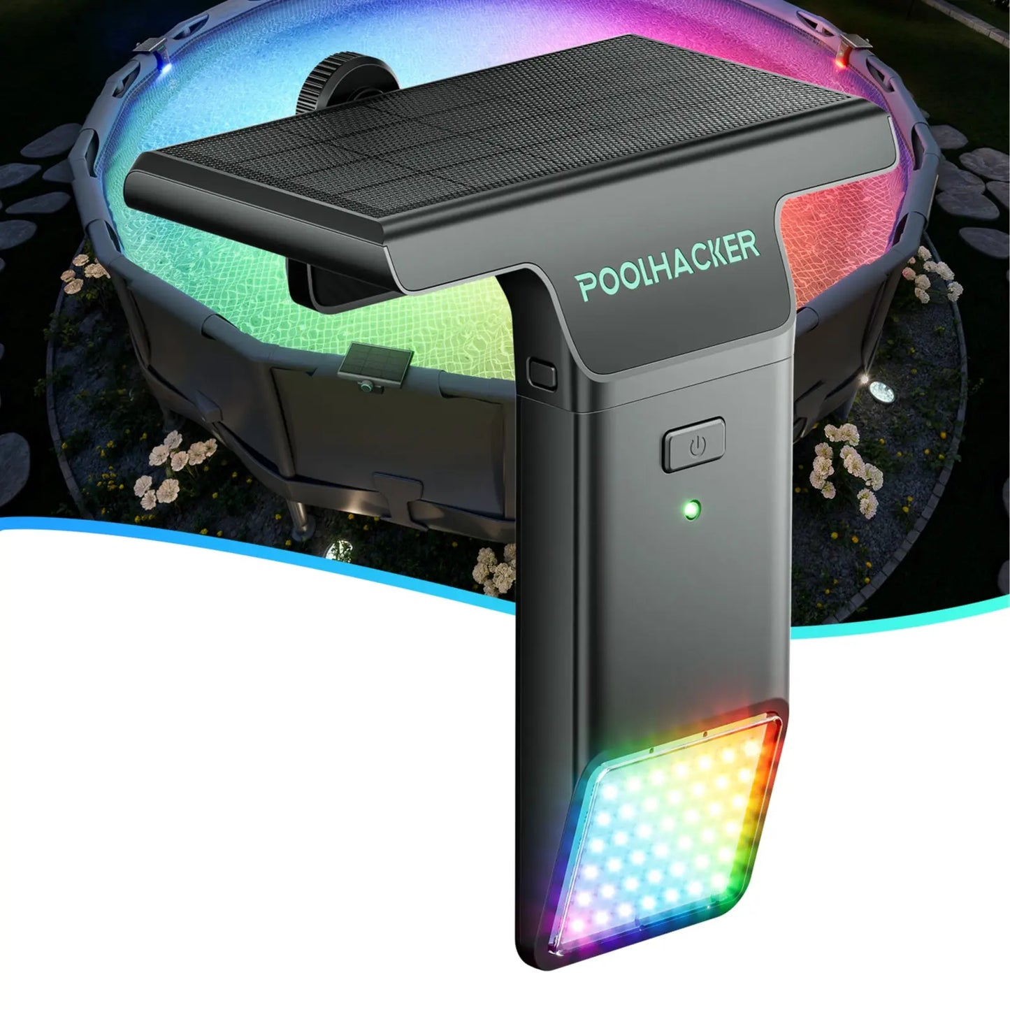 Solar Pool Lights for Above Ground Pools – RGB Color Changing Waterproof Poolside Light with Remote Control