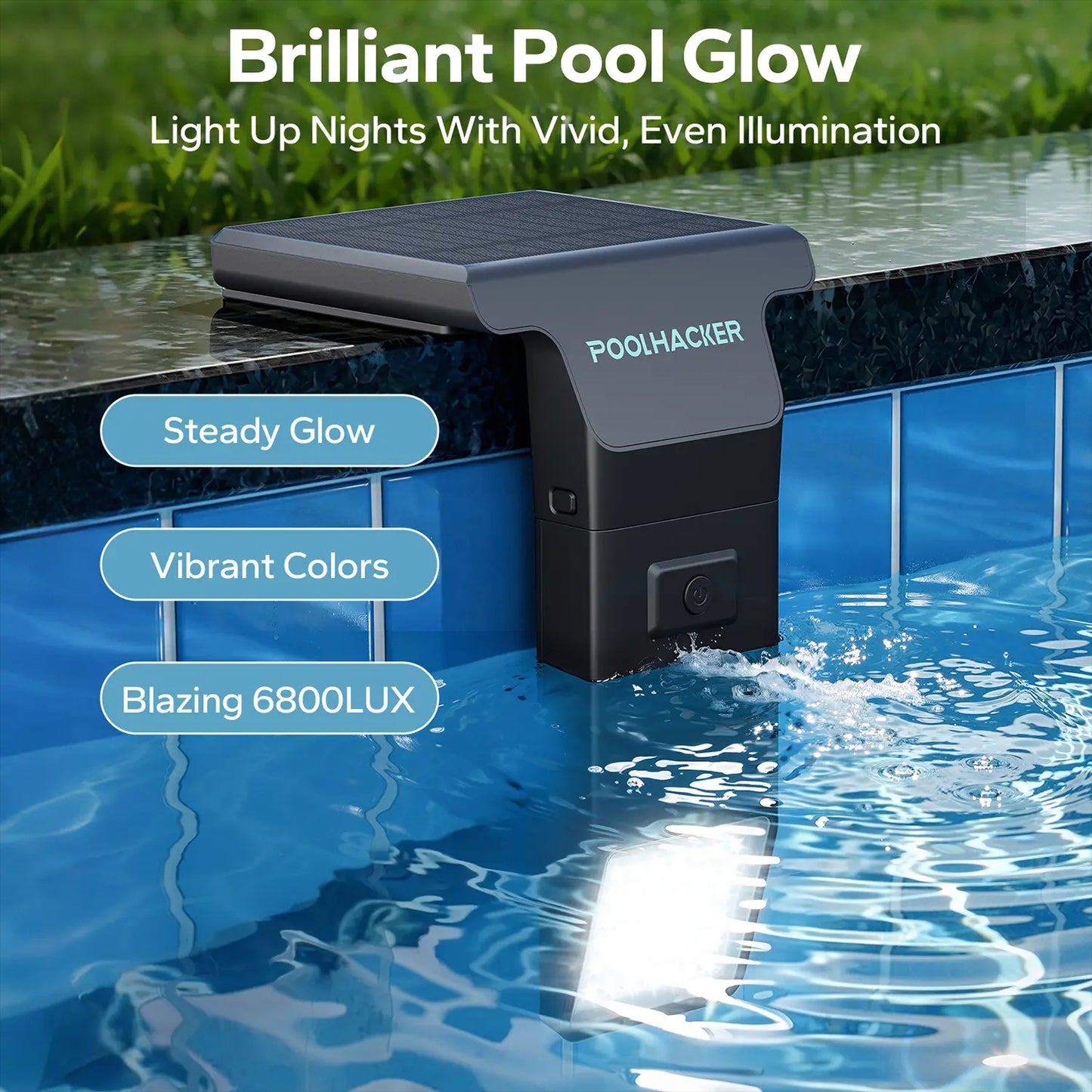 Solar Pool Lights for Above Ground Pools – RGB Color Changing Waterproof Poolside Light with Remote Control