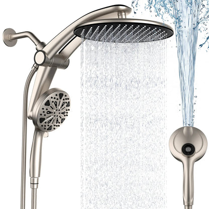 🔥 High Pressure Dual Rain Shower Head Combo – 3-Mode Handheld & Rainfall System | No Drill Installation | Luxury Bathroom Upgrade
