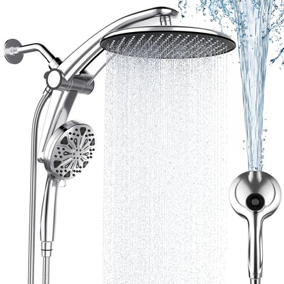 🔥 High Pressure Dual Rain Shower Head Combo – 3-Mode Handheld & Rainfall System | No Drill Installation | Luxury Bathroom Upgrade