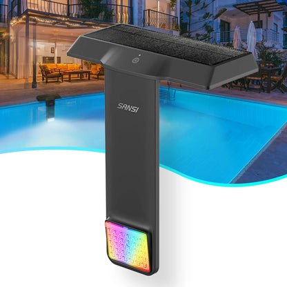 SANSI Solar Poolside RGB Light with Remote, Rechargeable Waterproof Submersible Pool Light for Inground & Above Ground Pools – Enhance Summer Pool Fun Father's Day Gift Ideas , Perfect Outdoor Decoration outdoorfun Summer Wins