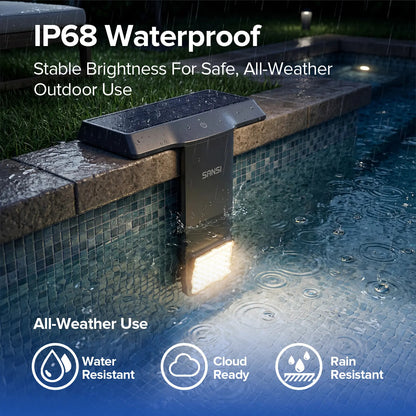 SANSI Solar Poolside RGB Light with Remote, Rechargeable Waterproof Submersible Pool Light for Inground & Above Ground Pools – Enhance Summer Pool Fun Father's Day Gift Ideas , Perfect Outdoor Decoration outdoorfun Summer Wins