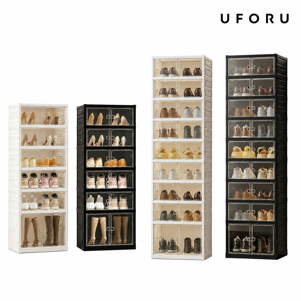 9-Layer Foldable Transparent Shoe Organizer - Stackable & Dust-Proof Storage