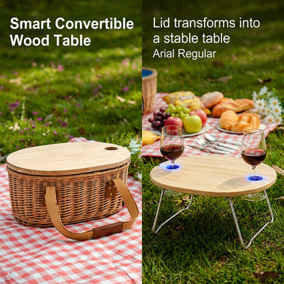 🏕️Ultimate 2-in-1 Picnic Basket-Foldable outdoor picnic table