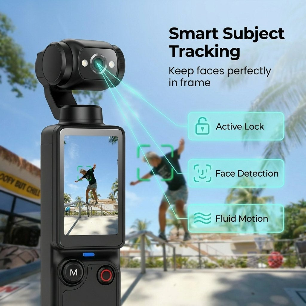 Xtra Muse™ Pro — 2.5K AI Pocket Camera with 180° Rotating Lens