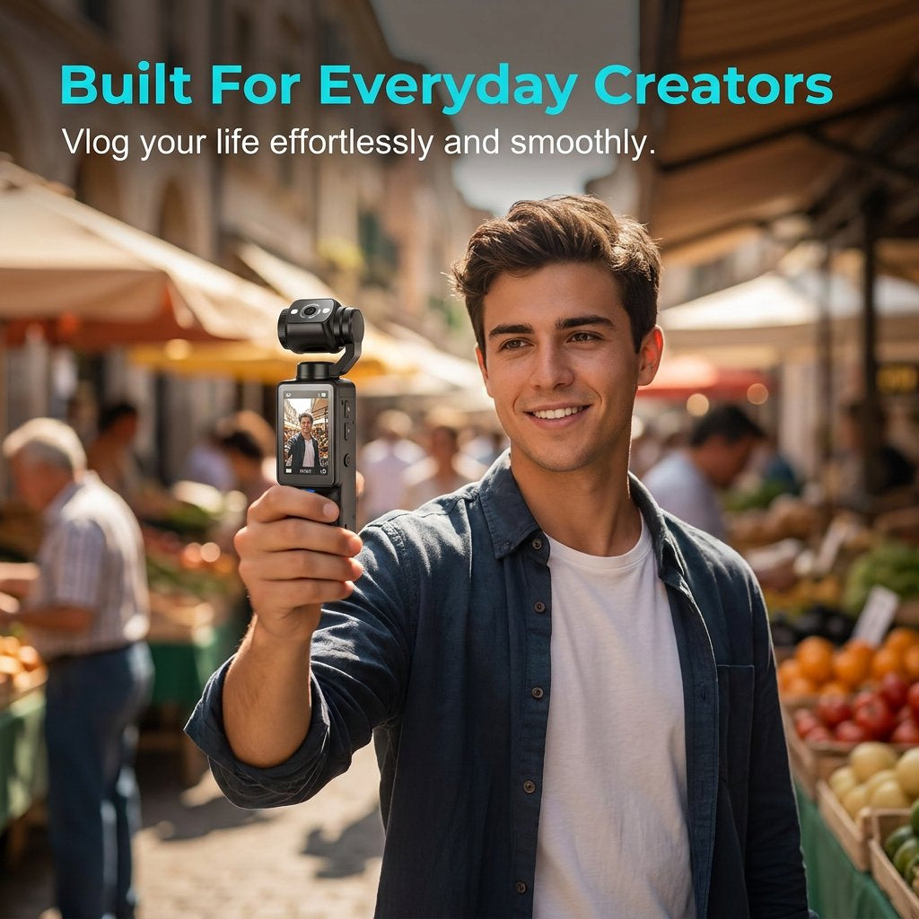 Xtra Muse™ Pro — 2.5K AI Pocket Camera with 180° Rotating Lens