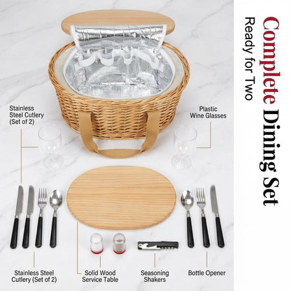 🏕️Ultimate 2-in-1 Picnic Basket-Foldable outdoor picnic table